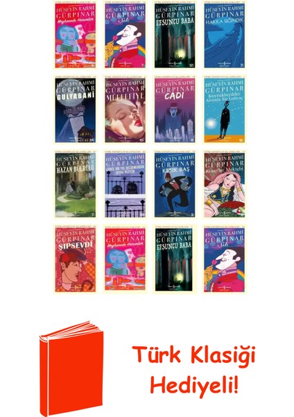 Hüseyin Rahmi Gürpınar 16 Kitap Seti + Türk Klasiği Hediye