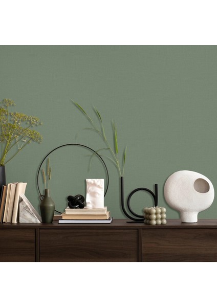 Hue Modern Düz Desen Duvar Kağıdı, Yeşil 24203-9 (1.06 X15.6 M - 16.5 M²)