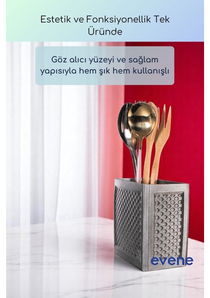 Tezgah Üstü Kaşıklık Dekoratif Dik Kaşıklık Silindir Kaşıklık Siyah Renk Model 92 indirimleri