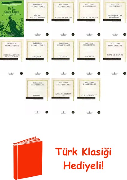William Shakespeare 13 Kitap Seti + Türk Klasiği Hediye