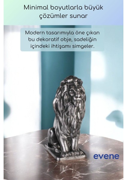 Dekoratif Obje Biblo Ev Dekorasyon Heykel Salon Masa Üstü Süs Eşyası Aslan Gümüş Eskitme Model 57 fırsatları