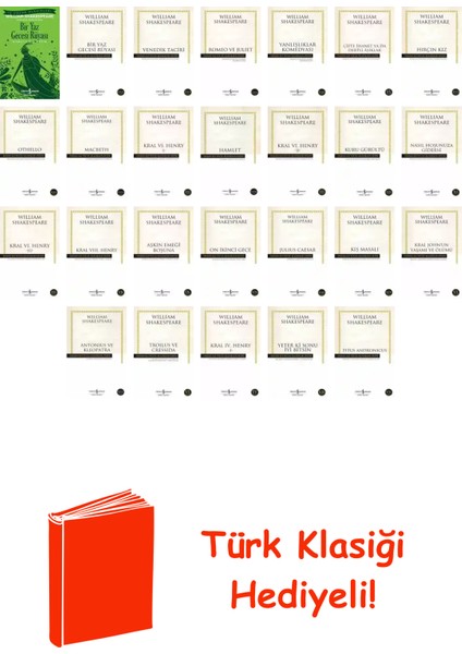 William Shakespeare 26 Kitap Seti + Türk Klasiği Hediye