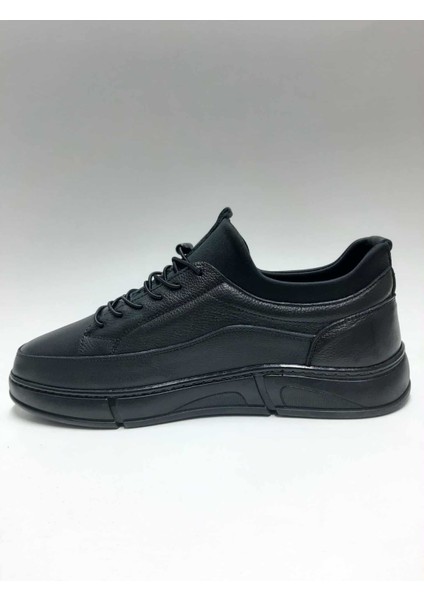 Hakiki Deri Bağcıksız Rahat Siyah Renk Kauçuk Tabanlı Esnek Kışlık Erkek Ayakkabı C-28251096HSA modelleri