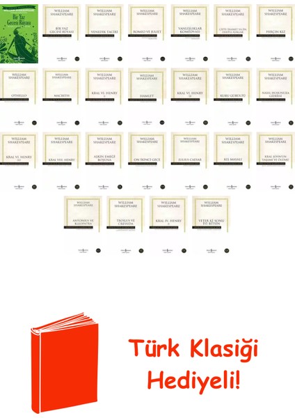 William Shakespeare 25 Kitap Seti + Türk Klasiği Hediye
