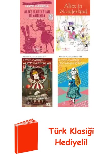 Lewis Carroll 4 Kitap Seti + Türk Klasiği Hediye