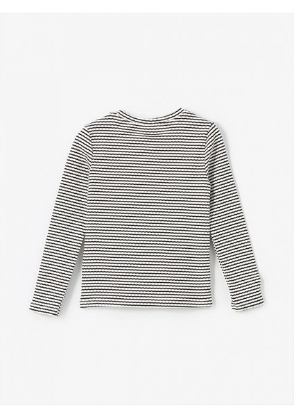 Lcw Kids Siyah Bisiklet Yaka Çizgili Uzun Kollu Kız Çocuk Tişört fiyatları