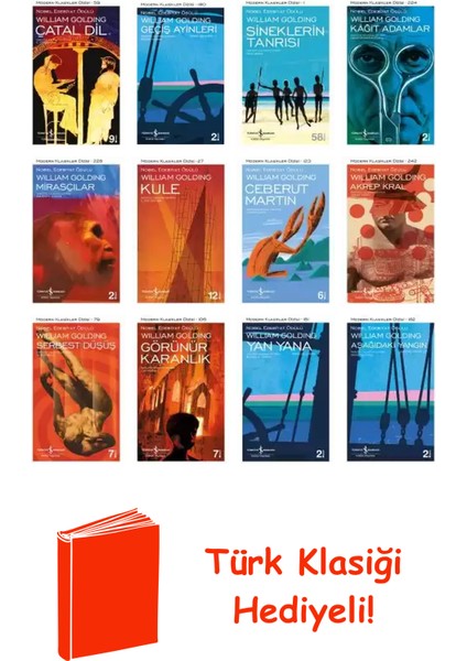 William Golding 12 Kitap Seti + Türk Klasiği Hediye