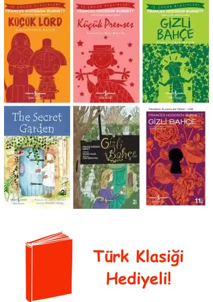 Frances Hodgson Burnett 6 Kitap Seti + Türk Klasiği Hediye