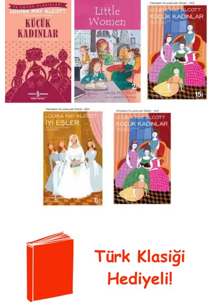 Louisa May Alcott 5 Kitap Seti + Türk Klasiği Hediye