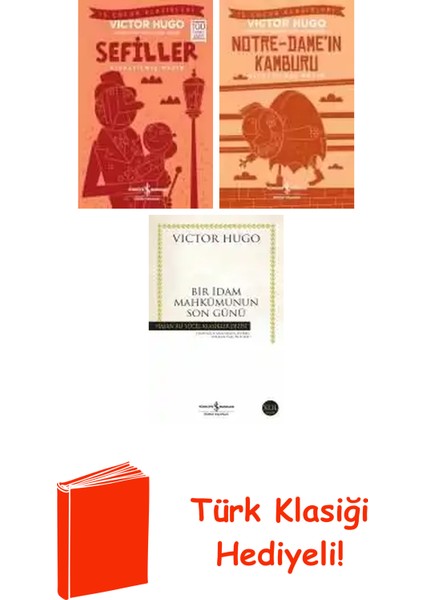 Victor Hugo 3 Kitap Seti + Türk Klasiği Hediye