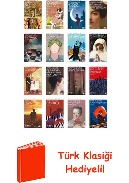 Stefan Zweig 16 Kitap Seti + Türk Klasiği Hediye