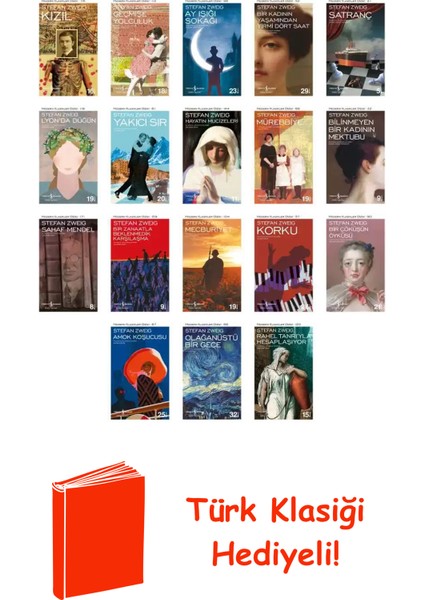 Stefan Zweig 18 Kitap Seti + Türk Klasiği Hediye