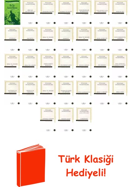 William Shakespeare 31 Kitap Seti + Türk Klasiği Hediye