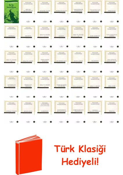 William Shakespeare 35 Kitap Seti + Türk Klasiği Hediye