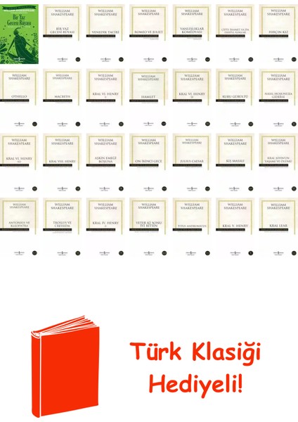 William Shakespeare 28 Kitap Seti + Türk Klasiği Hediye