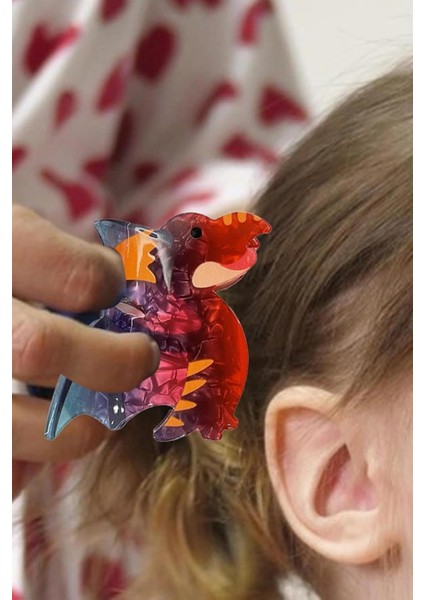 Sevimli Dinazor Figürlü Lüks Asetat Mandal Toka indirimleri