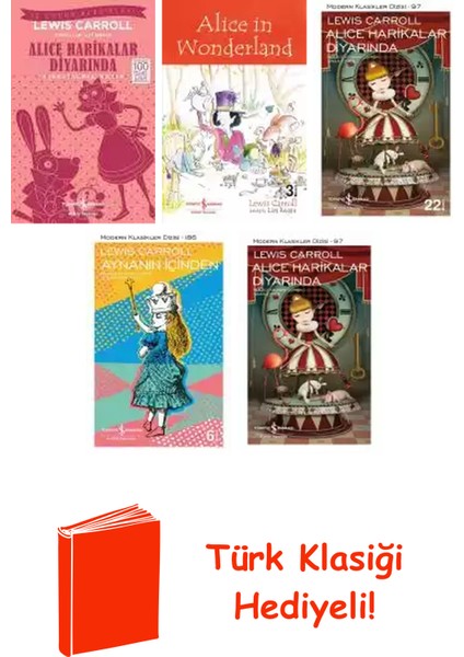 Lewis Carroll 5 Kitap Seti + Türk Klasiği Hediye