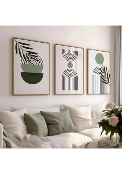 (Çerçevesiz) Bauhaus 3'lü Çerçevesiz Poster Set, Modern Dekoratif Poster Seti
