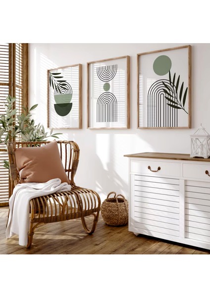 (Çerçevesiz) Bauhaus 3'lü Çerçevesiz Poster Set, Modern Dekoratif Poster Seti fırsatları