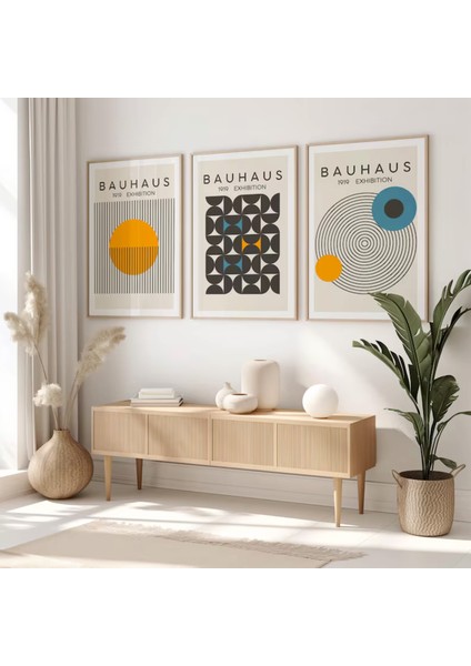 (Çerçevesiz) Bauhaus 3'lü Çerçevesiz Poster Set, Modern Dekoratif Poster Seti fiyatları