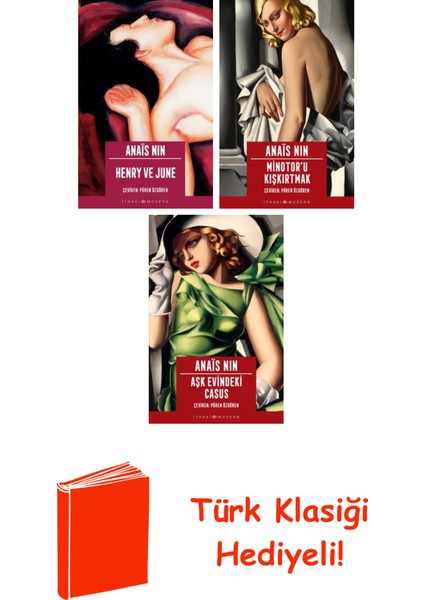 Anais Nin 3 Kitap Seti + Türk Klasiği Hediye