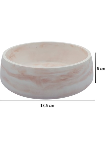 2 Adet Mermer Desenli Taş Kase Çok Amaçlı Mermer Kase Banyo Takımı 18 cm