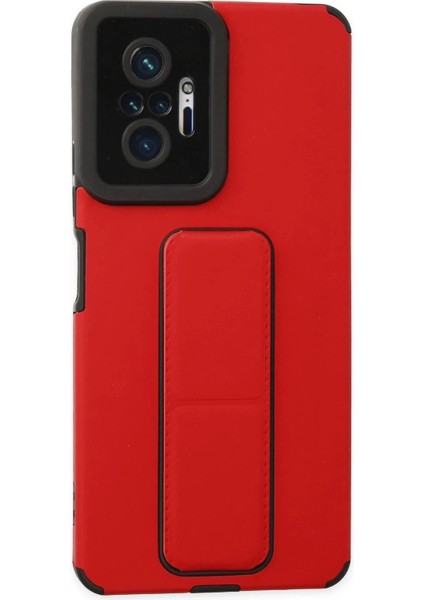 Litae Trend Bfs Xiaomi Redmi Note 10 Pro Kılıf Mega Standlı Silikon - Kırmızı