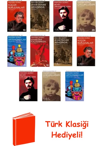 Maksim Gorki 11 Kitap Seti + Türk Klasiği Hediye