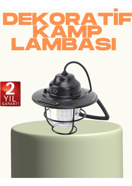 Hafif ve Taşınabilir Retro Tasarım Kamp Lambası