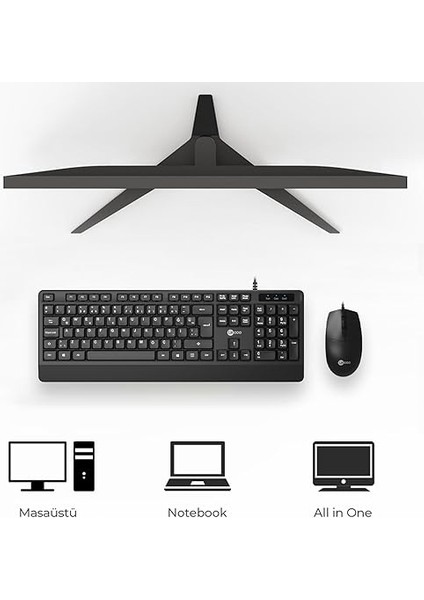 CM106 USB Kablolu, Qwerty Türkçe Dizilim Klavye, 1200DPI Optik Fare, Bilek Dinlendirme, Sağ ve Sol Elle Kullanılabilir, Evrensel Uyum, Türkçe Q Klavye &amp; Mouse Set Siyah fiyatları