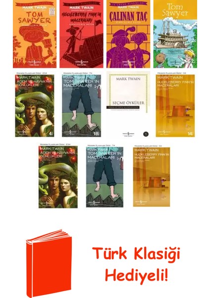 Mark Twain 11 Kitap Seti + Türk Klasiği Hediye