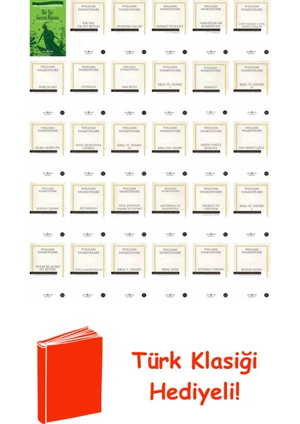 William Shakespeare 30 Kitap Seti + Türk Klasiği Hediye