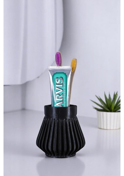 Diş Fırçalığı Diş Fırçalık Diş Fırçası Standı Diş Fırçası Tutucu Siyah Renk Model 83
