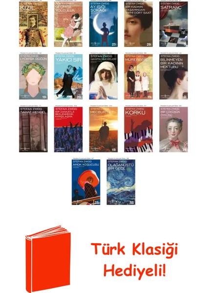 Stefan Zweig 17 Kitap Seti + Türk Klasiği Hediye