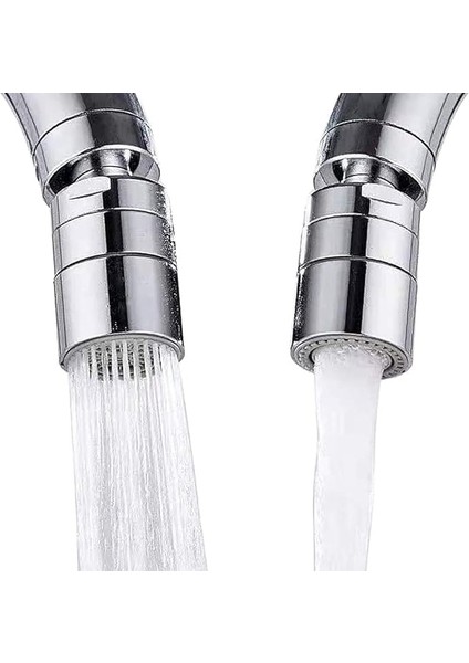 Çift Fonksiyonlu ve 360 Derece Dönebilen Başlıklı Musluk Başlığı, Su Tasarruflu Musluk Havalandırıcı, Elek Püskürtmeli Regülatör, Mutfak/banyo Için Uygun, 2 (M24 ve F22) Adaptör Dahil