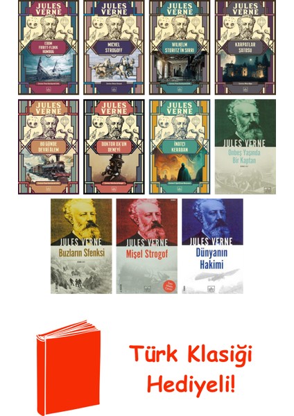 Jules Verne 11 Kitap Seti + Türk Klasiği Hediye