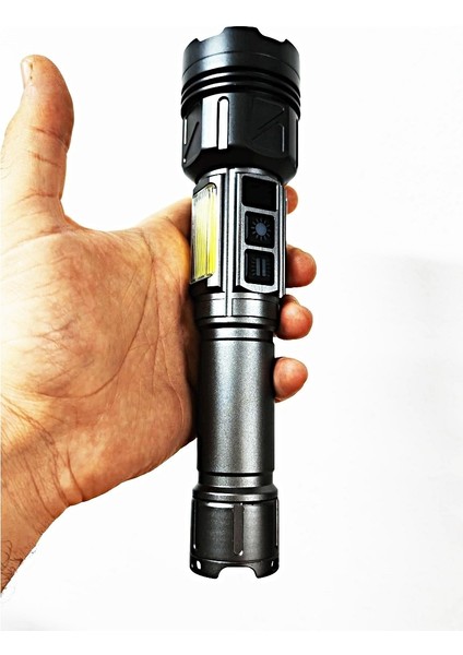 10000 Lümen Ultra Parlak Uzun Menzilli Dijital Göstergeli Şarjlı Profesyonel El Feneri indirimleri