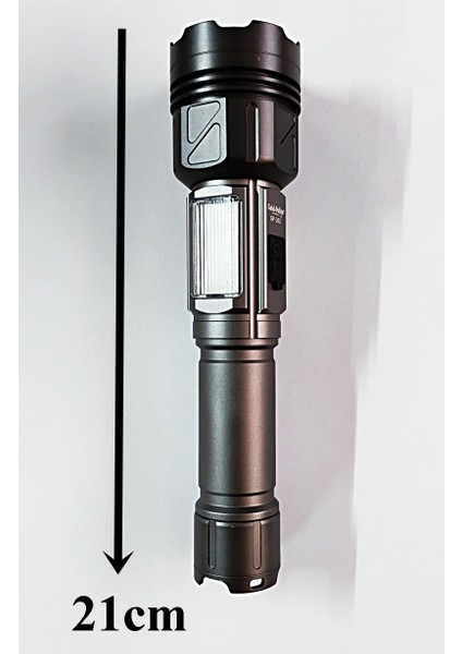 10000 Lümen Ultra Parlak Uzun Menzilli Dijital Göstergeli Şarjlı Profesyonel El Feneri