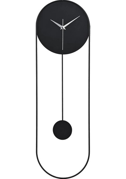 Metal Sarkaçlı Dekoratif Duvar Saati - Sessiz Mekanizma - El Boyama Modern Tasarım Saat-Siyah modelleri