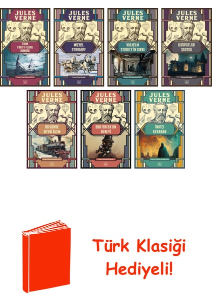 Jules Verne 7 Kitap Seti + Türk Klasiği Hediye