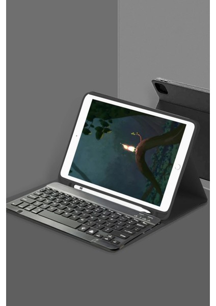 Litae Trend Bfs Samsung Galaxy T220 Tab A7 Lite Kılıf KC01 Smart Klavyeli Tablet Kılıfı - Siyah