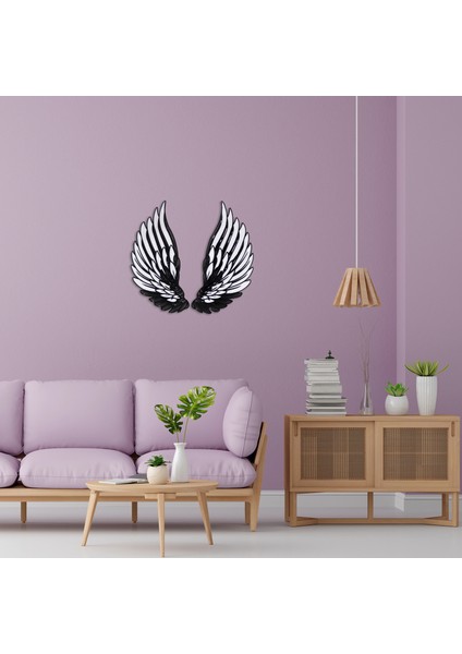 Epoksili Melek Kanadı Siyah Beyaz Figürlü Tablo Duvar Dekorlu Gece Lambası fiyatları