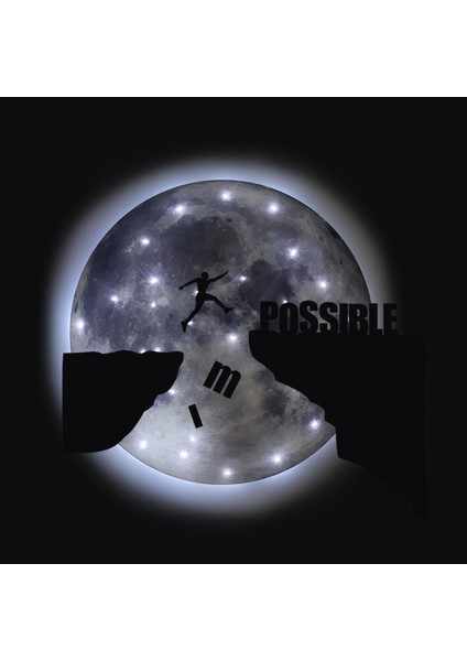 Epoksili Melek Kanadı Siyah Beyaz Figürlü Tablo Duvar Dekorlu Gece Lambası