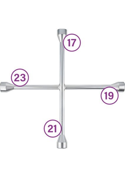 Universal Uyumlu Istavroz Bijon Anahtarı 4 Lü Ksa 17X19X21X23