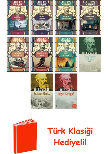 Jules Verne 10 Kitap Seti + Türk Klasiği Hediye