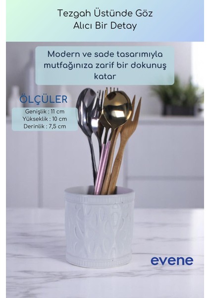 Tezgah Üstü Kaşıklık Dekoratif Dik Kaşıklık Silindir Kaşıklık Altın Eskitme Renk Model 76 modelleri