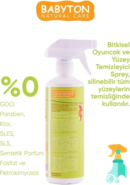 Doğal Oyuncak ve Mama Sandalyesi Temizleyici 3'lü Set 500 ml X3 fiyatları