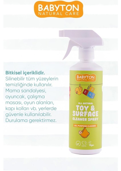 Doğal Oyuncak ve Mama Sandalyesi Temizleyici 3'lü Set 500 ml X3 fırsatları