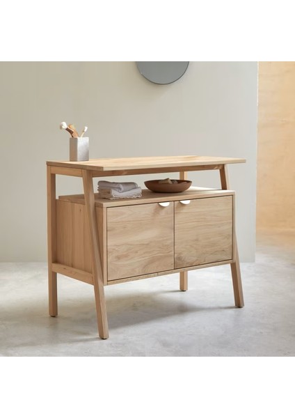 Pola Masif Ahşap Mini Konsol Büfe