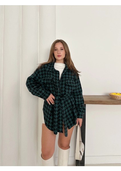 Uzun Kaşe Gömlek Petrol Yeşili ST255812 modelleri